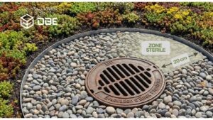 Evacuation eaux pluviales toiture végétalisée